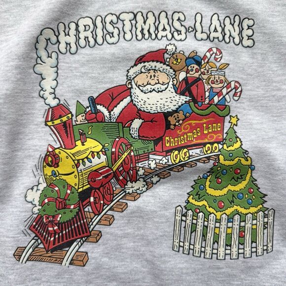 Vintage JERZEES Christmas Sweatshirt Adult Size S Santa Cute Holiday - Picture 2 of 9